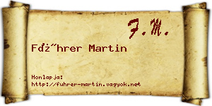 Führer Martin névjegykártya