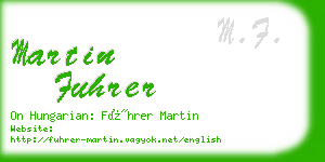 martin fuhrer business card